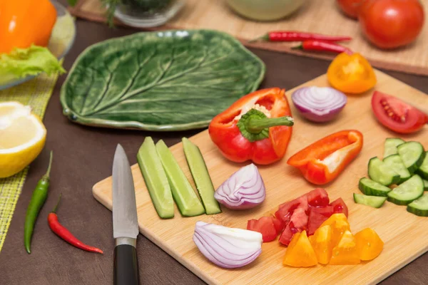 Verschillende Groenten Voor Het Koken Van Gezonde Vegetarische Veganistische Dieetvoeding — Stockfoto