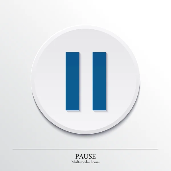 Multimedia icons on button, pause. Vector. — Stock Vector