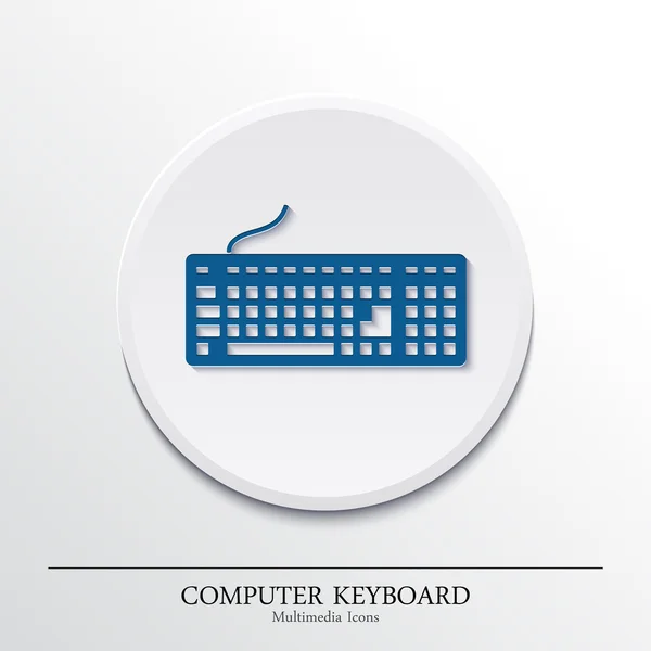 Multimedia pictogram op knoop, toetsenbord. vector. — Stockvector