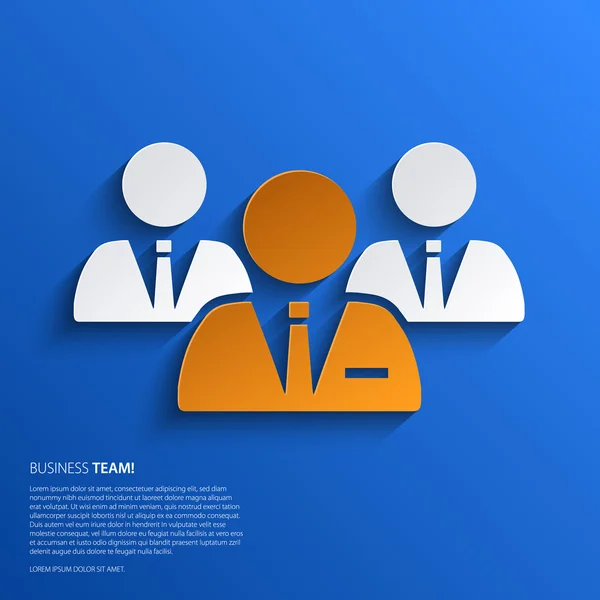Vector business team illustration on blue background. — Stock Vector