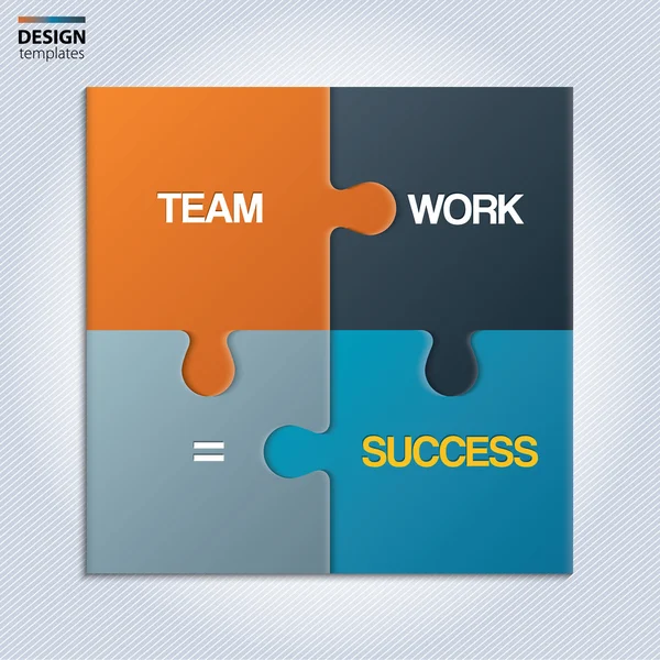 Illustration of piece of jigsaw puzzle showing business equation. — Stock Vector