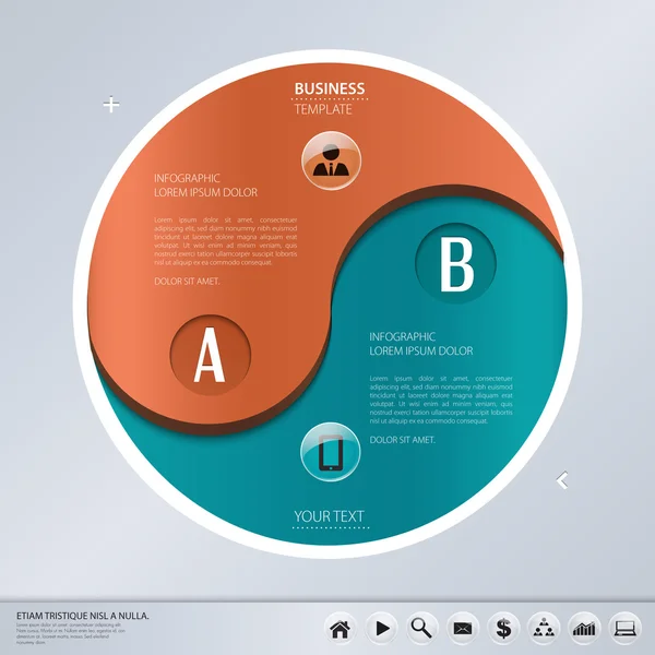 Plantilla vectorial para conceptos de negocio con iconos — Archivo Imágenes Vectoriales