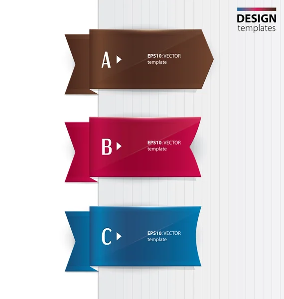 Uppsättning färgglada banners, bokmärken, etiketter. moderna formgivningsmall. — Stock vektor