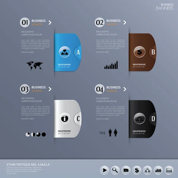 Plantilla vectorial para conceptos de negocio con iconos — Archivo Imágenes Vectoriales