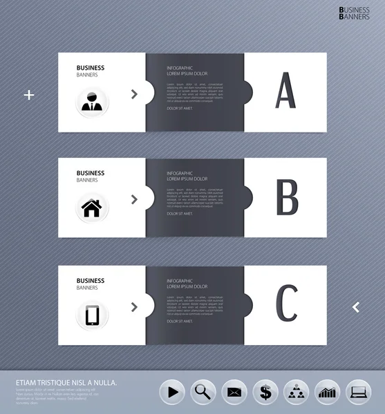 Plantilla vectorial para conceptos de negocio con iconos . — Archivo Imágenes Vectoriales