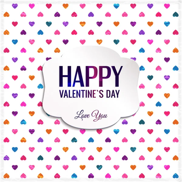Happy Valentine's Day lettering Greeting Card with hearts. — Stock Vector