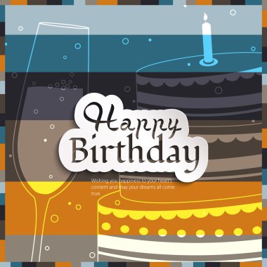 Balonlar ve doğum metin vektör doğum günü kartı.