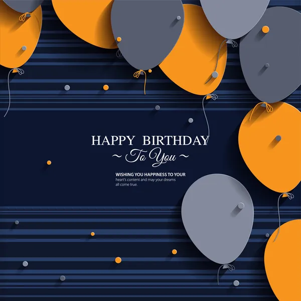 Κάρτα γενεθλίων διάνυσμα με μπαλόνια και γενέθλια κείμενο. Διάνυσμα Αρχείου