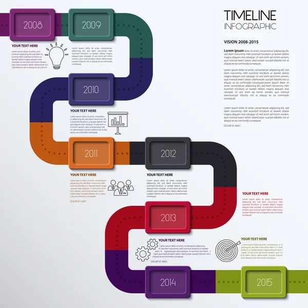 Vektör zaman çizelgesi infografik. modern, sade tasarım. — Stok Vektör