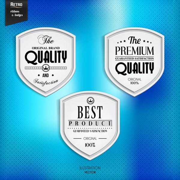 Σύνολο από τη ρετρό σφραγίδα, αυτοκόλλητο, ετικέτα, η ετικέτα, σήμα για το χρώμα φόντου. εγγυημένη ποιότητα Premium. — Διανυσματικό Αρχείο