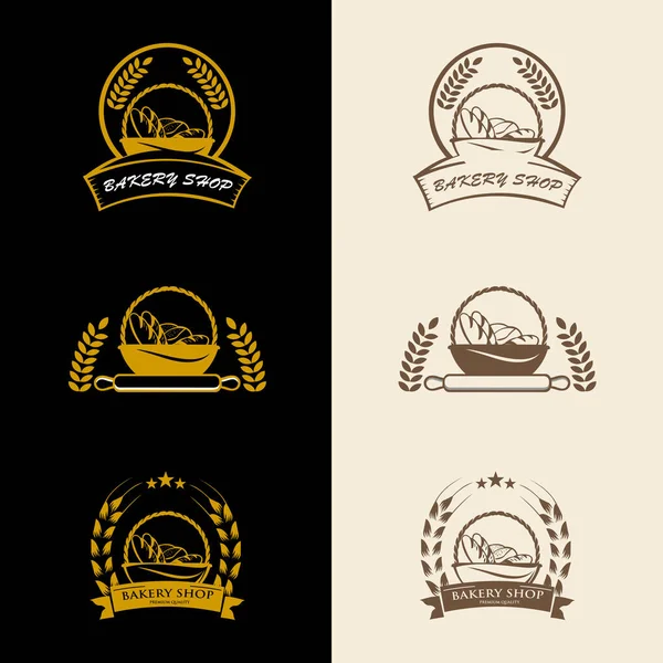 Ekmek logosu kur. Ekmek sepeti logosu. Fırın rozeti veya etiket vektör illüstrasyonu.