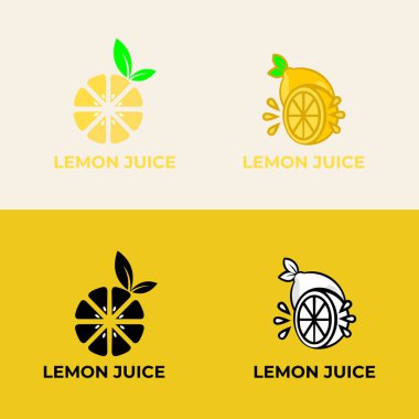 meyve limonu taze logo tasarımı vektör simgesi çizimi. Taze içecek logosu