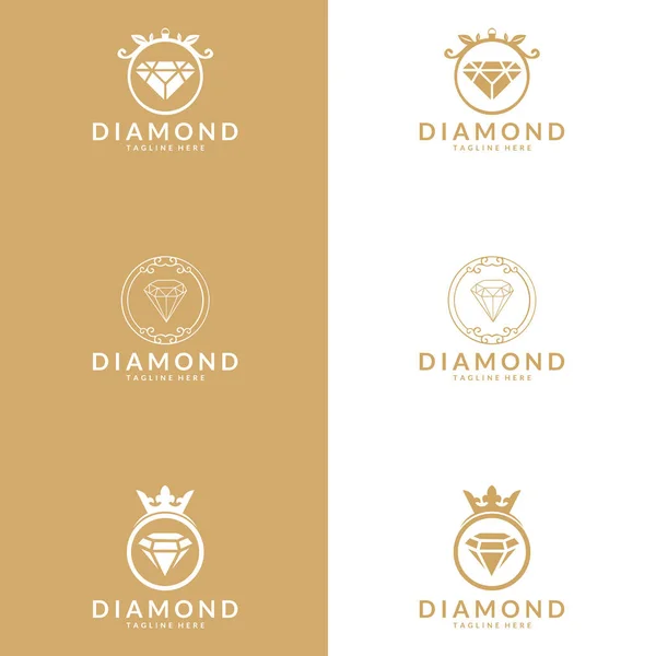 Modelo Vetor Design Logotipo Jóias Diamante Símbolos Cosméticos Jóias Produtos — Vetor de Stock
