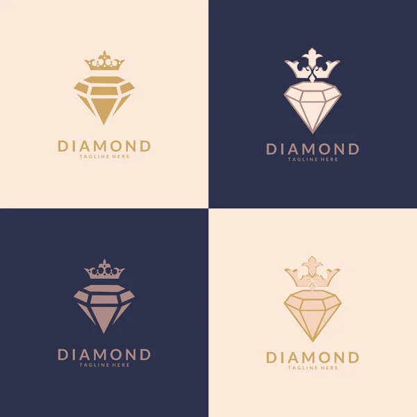 Diamond Jewellery Logo Design Vector Sablon Kozmetikumok Ékszerek Szépségápolási Termékek — Stock Vector