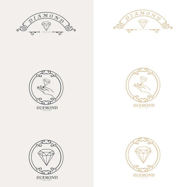 Modelo Vetor Design Logotipo Jóias Diamante Símbolos Cosméticos Jóias Produtos —  Vetores de Stock