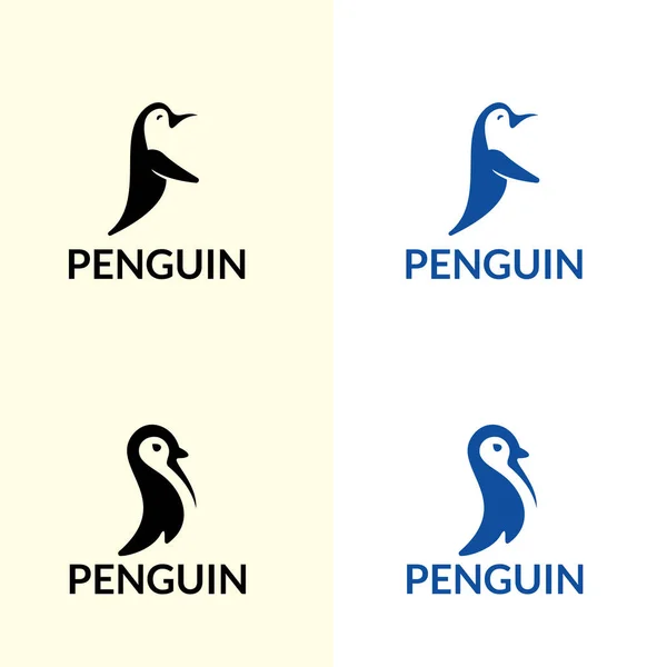 Pingüino Animal Logo Vector Diseño Del Símbolo Del Pingüino Colección — Archivo Imágenes Vectoriales