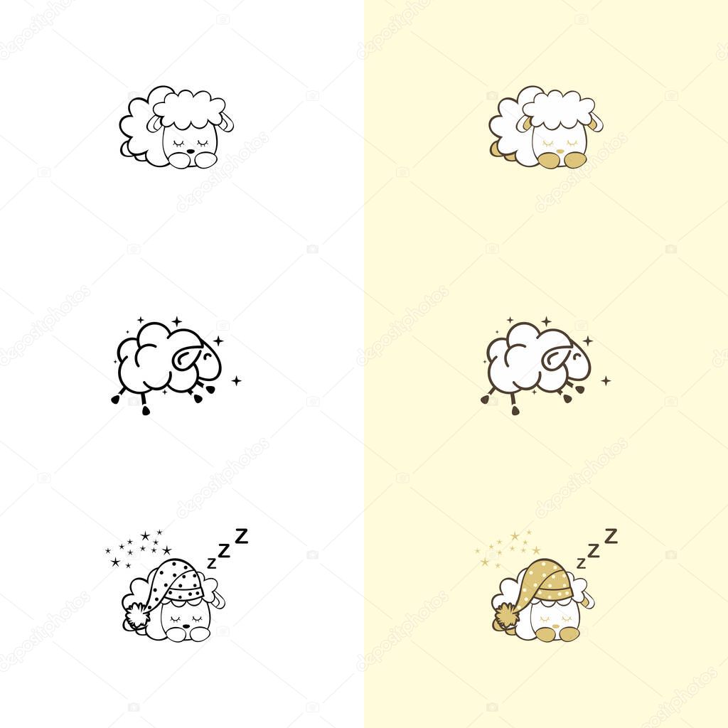 Sheep logo icon design. Cute sheep. vector illustration.