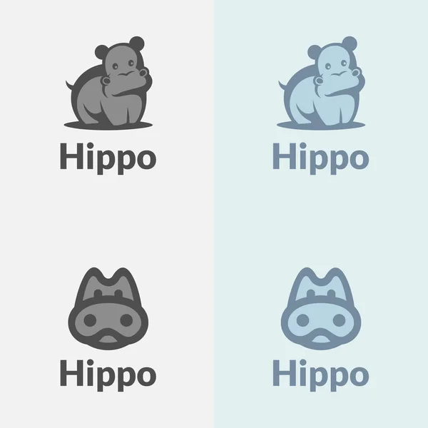 Hippo Logo Ontwerp Minimalis Concept Geschikt Voor Bedrijfslogo Bedrukking Digitaal — Stockvector