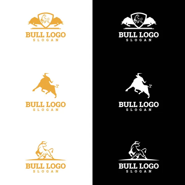 Bull Logo Design Logotipo Moderno Clip Arte Vetor — Vetor de Stock