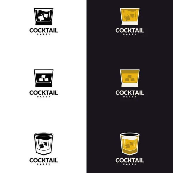 Logo Verre Whisky Élément Design Créatif Tendance Pour Publicité Pub — Image vectorielle