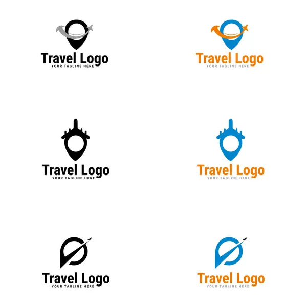 Wzór Logo Punktu Podróży Biuro Podróży Przewodnik — Wektor stockowy