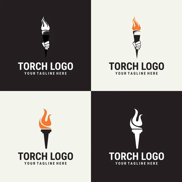 Дизайн Векторного Логотипа Факела Огня Креативная Векторная Иллюстрация Факела — стоковый вектор