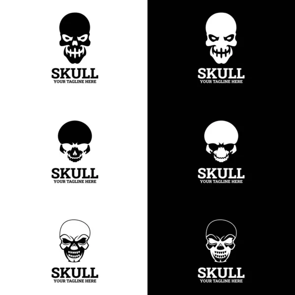 Logo Crâne Icône Illustration Crâne Vecteur Squelette Convient Logo Entreprise — Image vectorielle