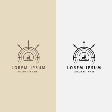Sevgili avcı logo vektör şablonu. Şirket logosu, baskı, dijital, simge, uygulamalar ve diğer pazarlama materyali amaçları için uygun