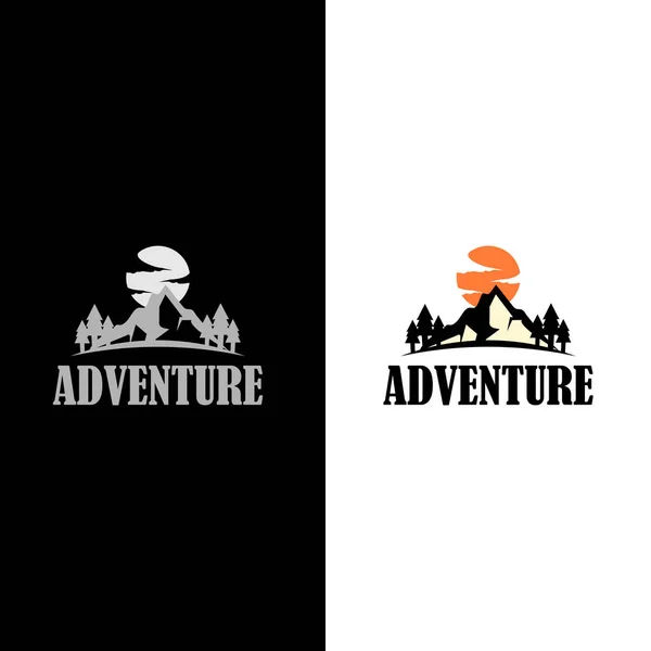 Insigne Extérieur Aventure Montagne Logo Icône Design Tourisme Montagne Randonnée Graphismes Vectoriels