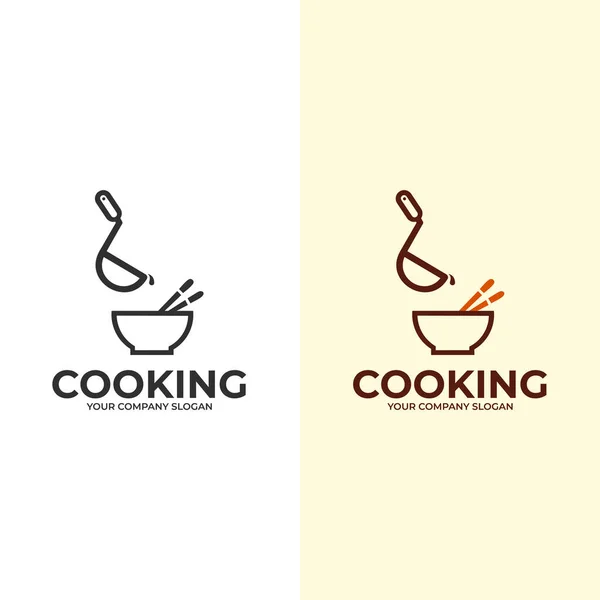 烹调标志 设计菜单餐厅的图标或符号 烹饪课程的图形化标识模板 病媒图解 — 图库矢量图片