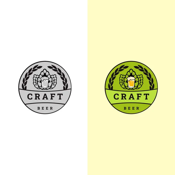 Логотип Пива Крефтовий Логотип Пива Символи Іконки Паб Етикетки Колекція — стоковий вектор