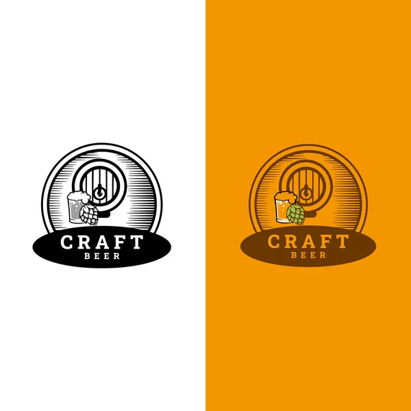 Logotipo Cerveja Artesanal Beer Business Sinais Modelo Logotipo Conceito Identidade — Vetor de Stock