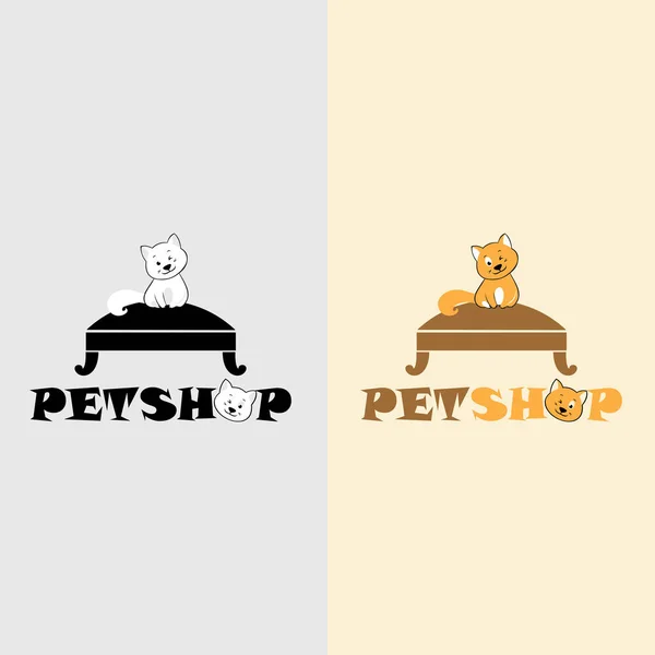 Modelo Logotipo Loja Animais Elementos Design Etiquetas Para Pet Shop — Vetor de Stock