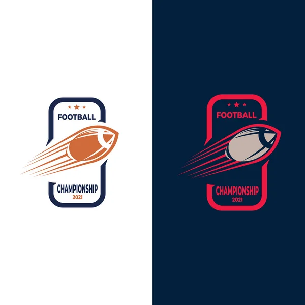 Logotipo Rugby Modelo Logotipo Futebol Americano — Vetor de Stock