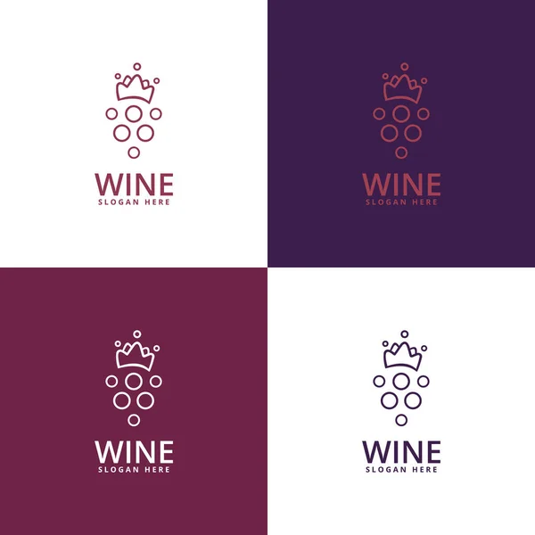 Wine Logo Wine Icon Symbol Emblem Design White Background — Stok Vektör