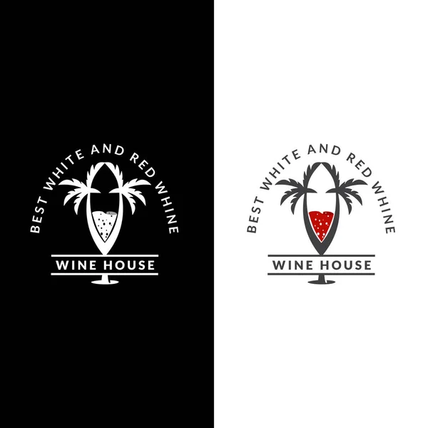 Logo Del Vino Símbolo Del Icono Del Vino Diseño Del — Vector de stock