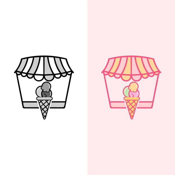 Ice Cream Logo Vector Ice Cream Illustration — Vettoriale Stock