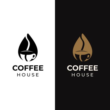 Kahve fincanı logosu vektör ikonu tasarımı. Espresso. Sade kahve ikonu. Vektör