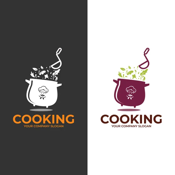 Cooking Logo Set Badges Restaurant Menu Design Vector Illustration — Vetor de Stock