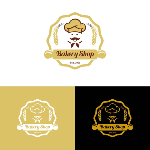 Bakery Badge Label Retro Vector Illustration Loaf Store Food Market — Image vectorielle