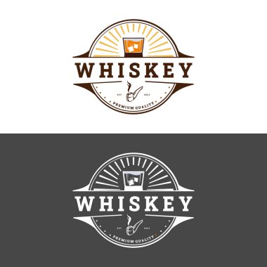 whiskey logo design. Beverage design template for restaurants, bars, pubs and companies.