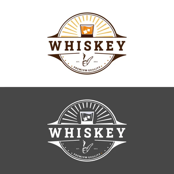 Σχεδιασμός Λογότυπου Ουίσκι Πρότυπο Σχεδιασμού Ποτών Για Εστιατόρια Μπαρ Παμπ — Διανυσματικό Αρχείο