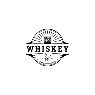whiskey logo design. Beverage design template for restaurants, bars, pubs and companies.