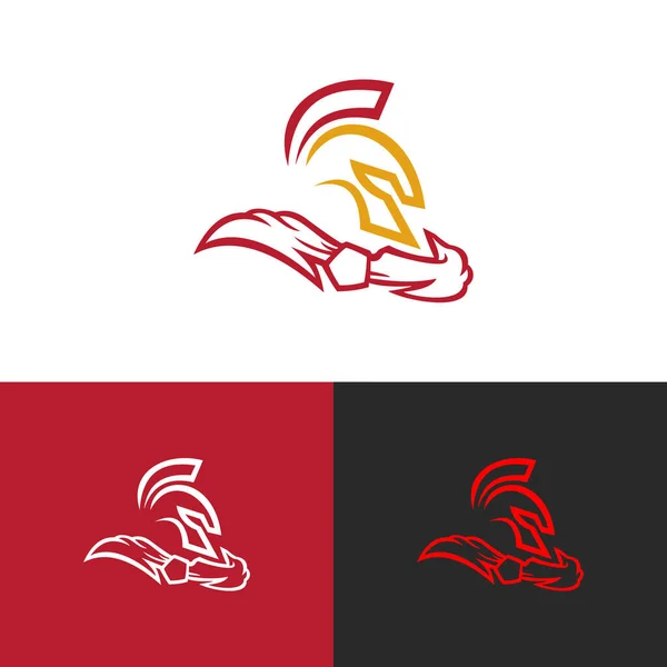 Дизайн Логотипа Спартанского Шлема Векторные Простые Абстрактные Понятия — стоковый вектор