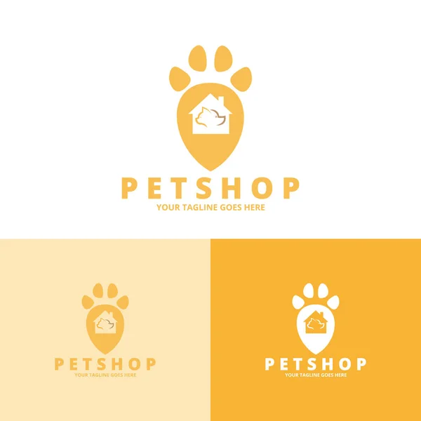 Dog Cat Pet House Shop Logo Vector Can Use Animal — Vetor de Stock
