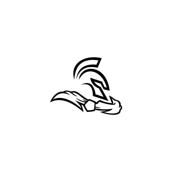 Spartan Helmet Logo Design Vector Modern Simple Abstract Concepts — Stok Vektör
