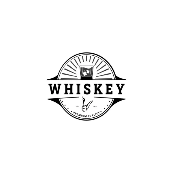 Whiskey Logo Design Beverage Design Template Restaurants Bars Pubs Companies 로열티 프리 스톡 일러스트레이션
