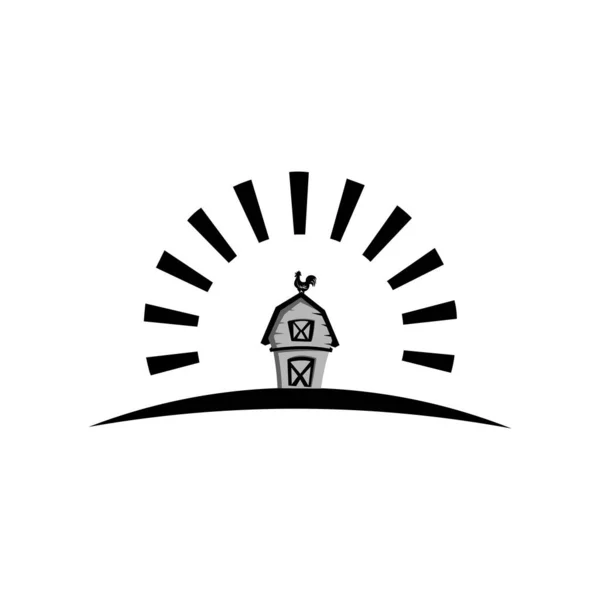 Logo Ferme Plat Collection Modèles Logo Symbole Produit Agricole Agriculture — Image vectorielle