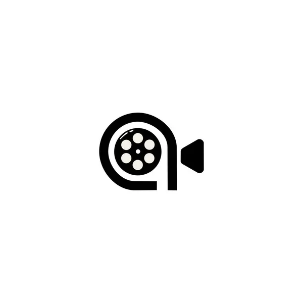 Logotipo Del Cine Etiquetas Cine Emblema Logotipo Diseño Película Rollo — Vector de stock