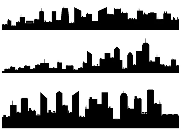 Silhuetas da cidade — Vetor de Stock